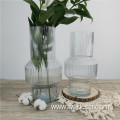 Clear Ripple Glass Vase Tall Clear Ribbed Glass